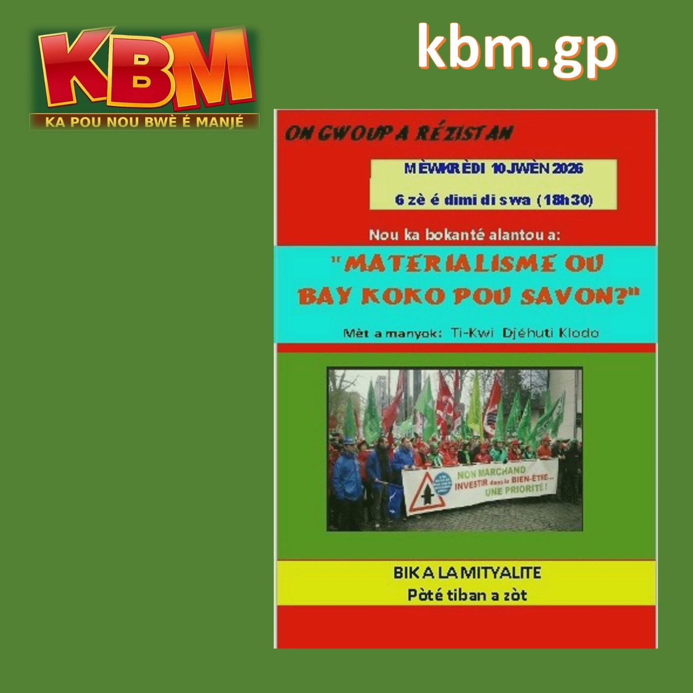 KBM Bokantaj a pawòl Bay koko pou savon èvè lé résistant episode artwork
